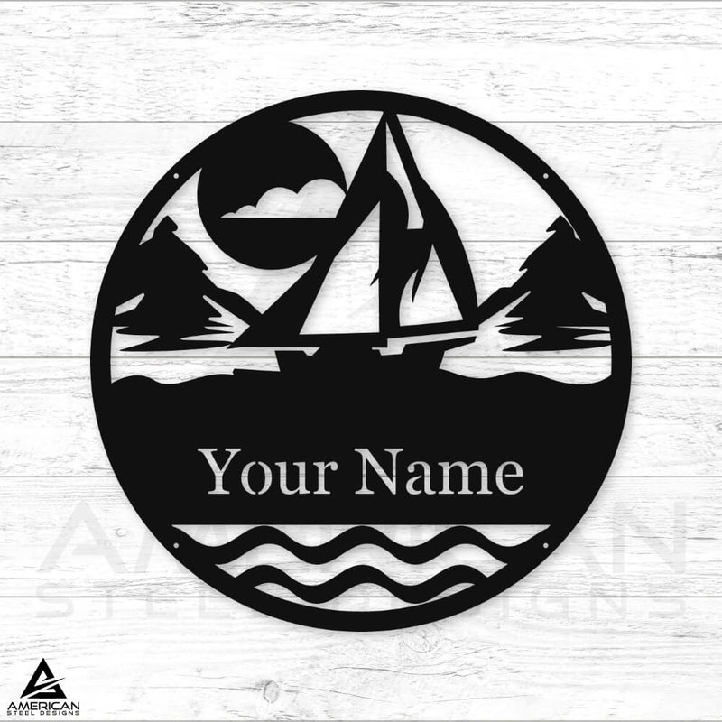 Sailboat Scene Monogram