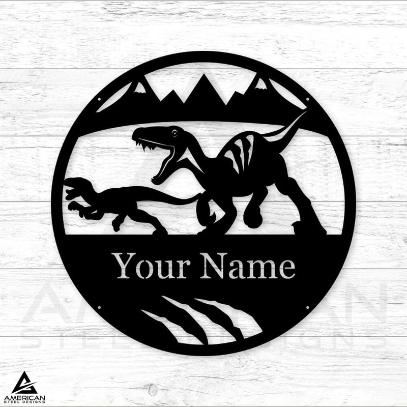 Dinosaur Raptor Running Monogram