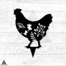 Floral Chicken Stake Set