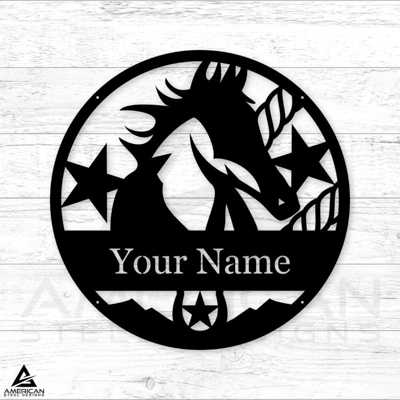 Stallion Monogram Sign