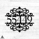 Stylish Swirl Home Number Sign