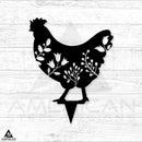 Floral Chicken Stake Set