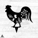Floral Chicken Stake Set