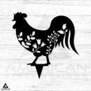 Floral Chicken Stake Set