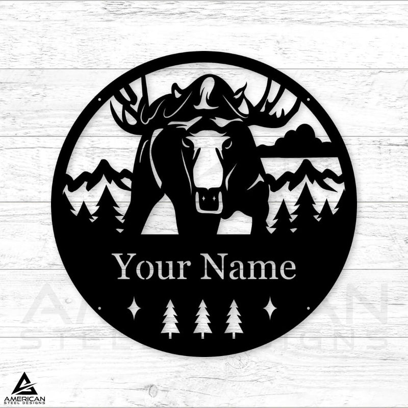 Moose Monogram Sign