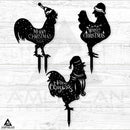 Christmas Chickens Stake Set