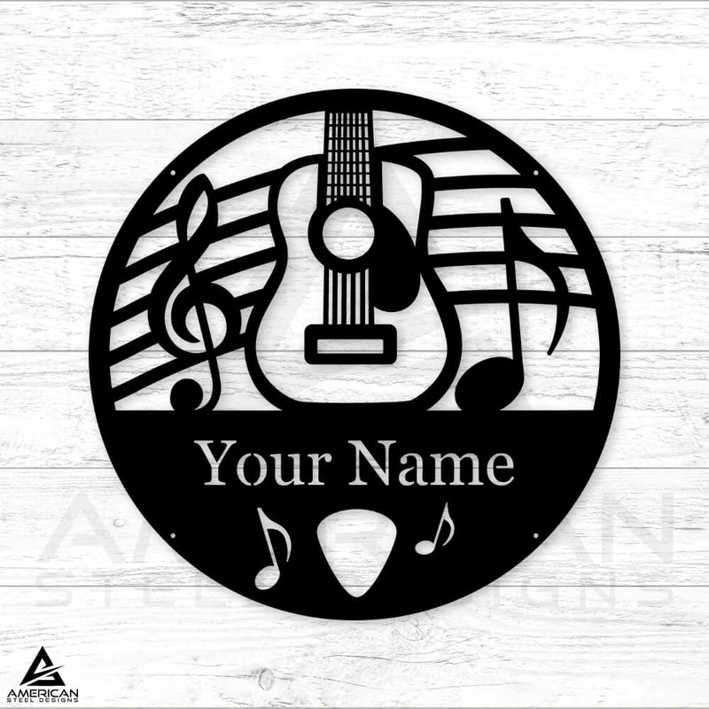 Musical Acoustic Guitar Monogram