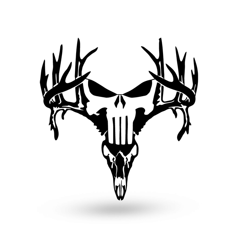 Punisher Skull Stag Deer Antlers