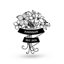 Simple Floral Monogram Sign - American Steel Designs