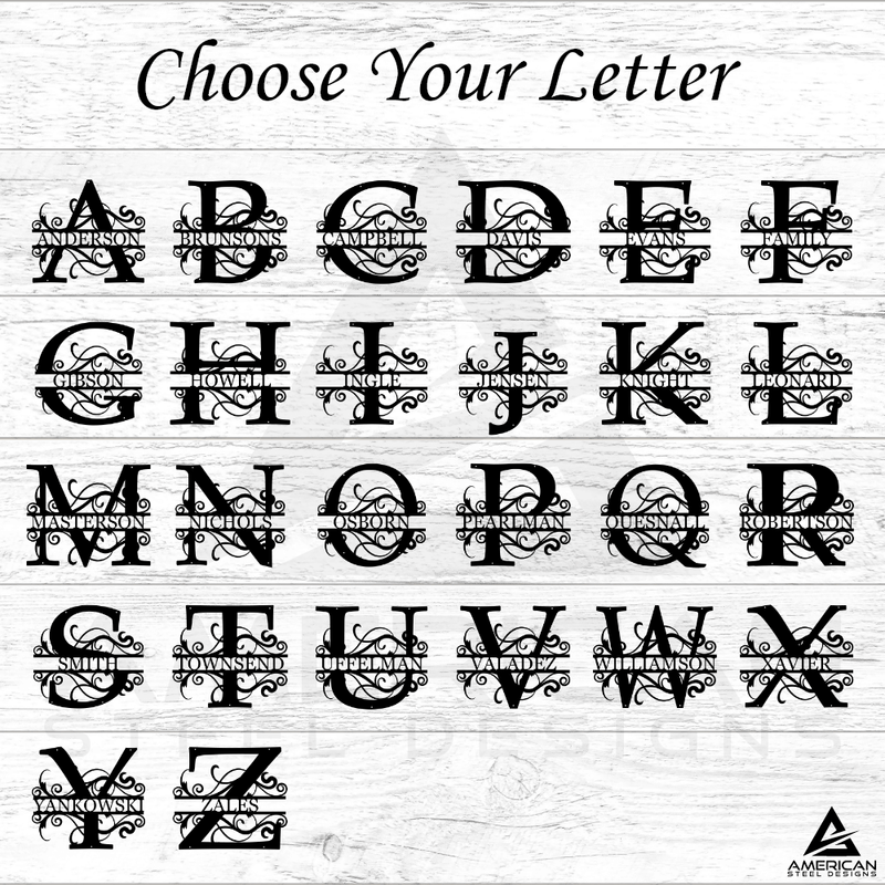 Split Letter Metal Monogram