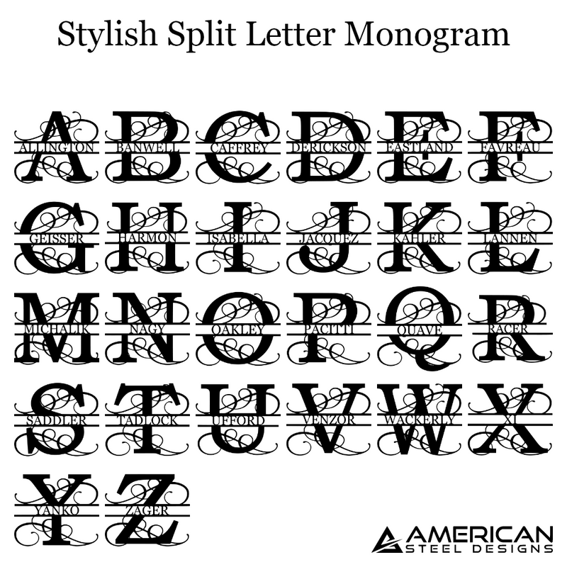 Stylish Spilt Letter Monogram