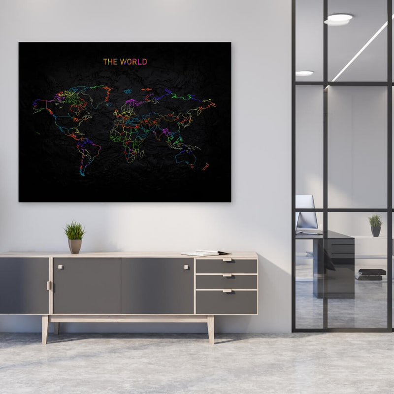 The World Color Outline Steel Print