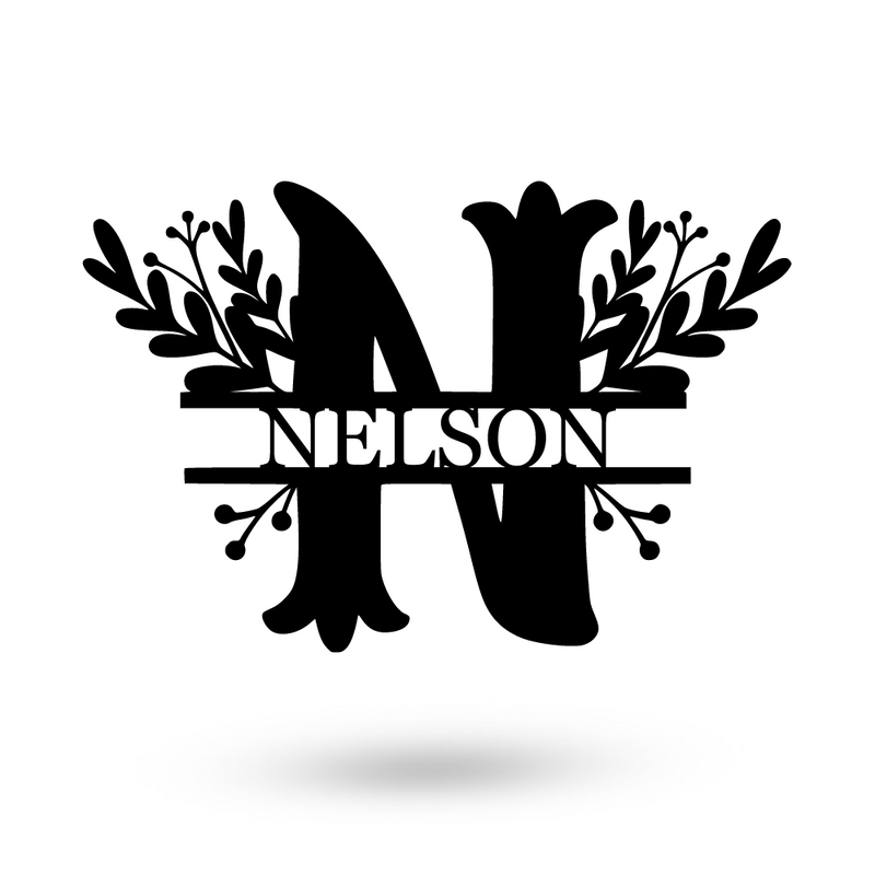 Floral Spilt Letter Monogram