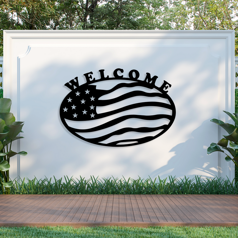 Welcome American Flag